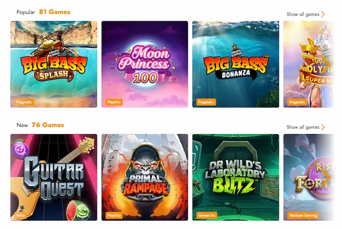 Casimba Casino games